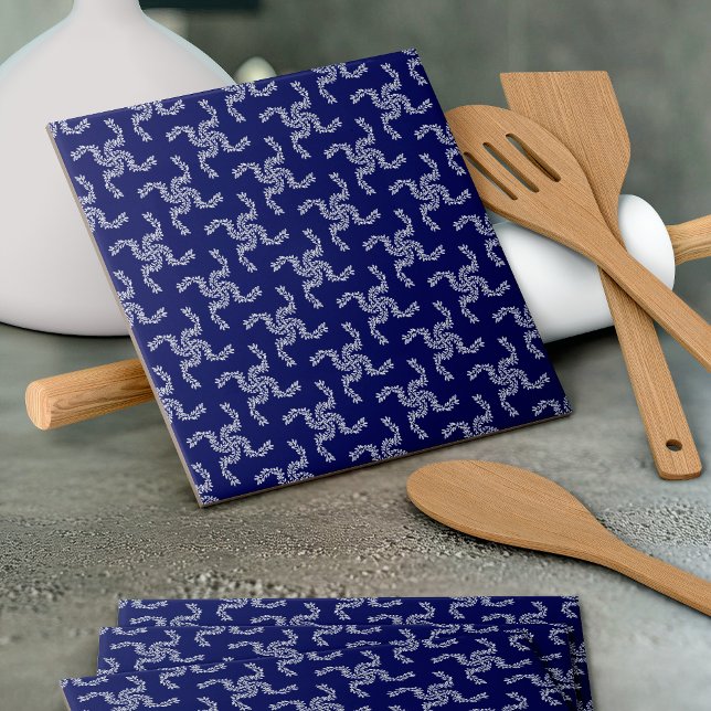 Azulejo Navidades Garland Blue, decoración de Navidades, N (Subido por el creador)