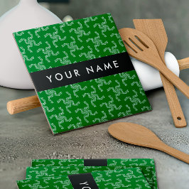 Azulejo Navidades Garland, Green, Your name, Personalize