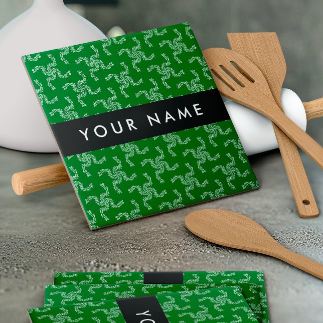 Azulejo Navidades Garland, Green, Your name, Personalize (Subido por el creador)