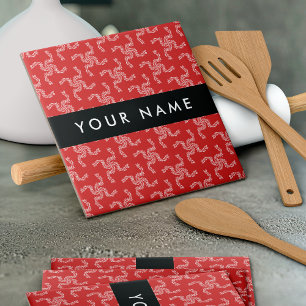 Azulejo Navidades Garland, Red, Tu nombre, Personalizar