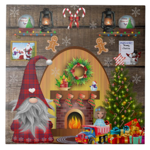 Azulejo Navidades Gnome Frosty El Hombre Del Pan De Nieve