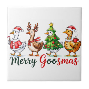 Azulejo Navidades graciosos Silly Goose