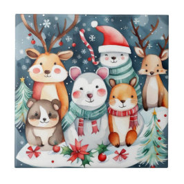 Azulejo Navidades Navidades temáticos lindos animales