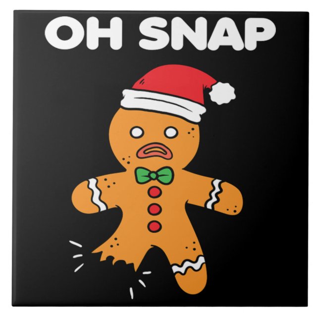 Azulejo Navidades Oh Snap Gingerbread Gracioso Regalo de N (Frente)