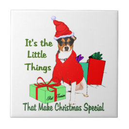 Azulejo Navidades personalizares de Rat Terrier
