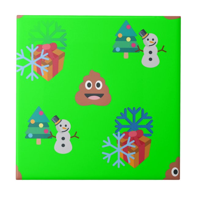 Azulejo navidades poop emoji (Frente)