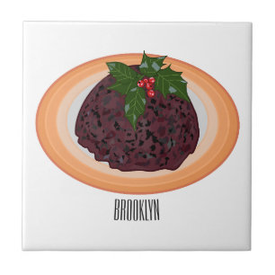 Azulejo Navidades pudding personalizado ilustracion