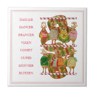 Azulejo NAVIDADES REINDEER 4.25x4.25 Tejido cerámico