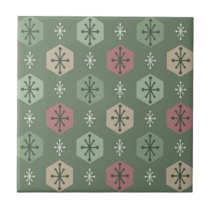 Azulejo Navidades retro: el oro verde de la nieve