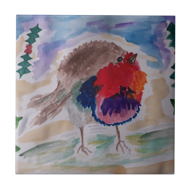 Azulejo Navidades Robin Ceramic Tile (Frente)