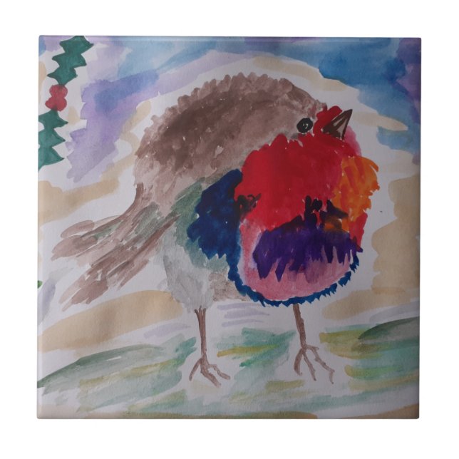 Azulejo Navidades Robin Ceramic Tile (Frente)