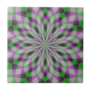 Azulejo Navidades rosettes en morado, verde y negro