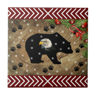 Azulejo Navidades: Salvaje de águila calva de oso negro