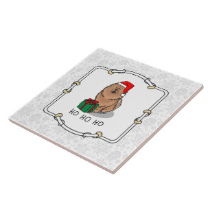 Azulejo Navidades Santa Chow Chow Dog (canela) Cute