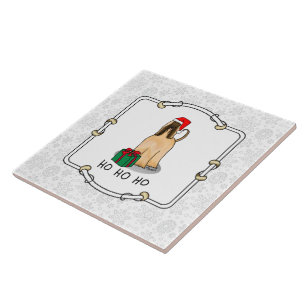 Azulejo Navidades Santa Hat Perro perro hebilla afgana