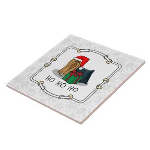Azulejo Navidades Santa Hat Yorkshire Terrier Yorkie Cute