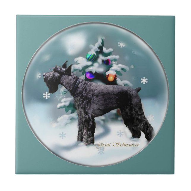 Azulejo Navidades Schnauzer gigantes (Frente)