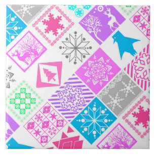 Azulejo Navidades sin foco elementos de copo de nieve geom