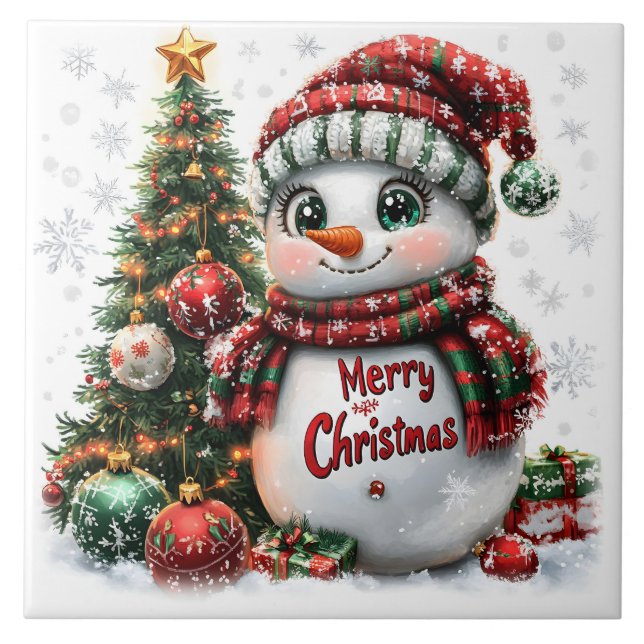 Azulejo Navidades Snowman (Frente)