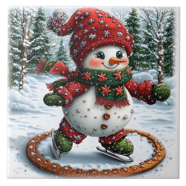 Azulejo Navidades Snowman (Frente)