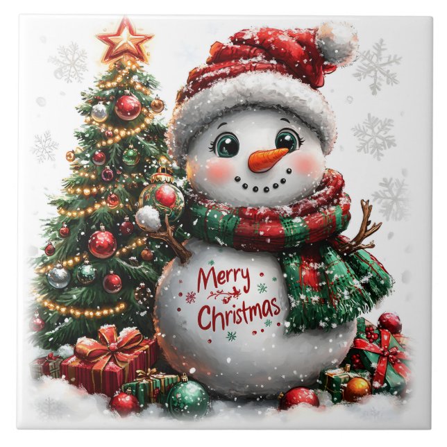 Azulejo Navidades Snowman (Frente)