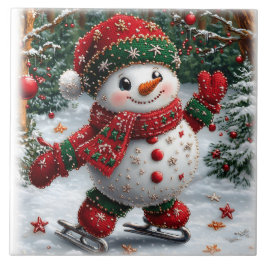 Azulejo Navidades Snowman
