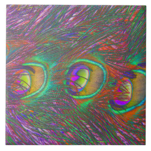 Azulejo Navidades Tinsel Peacock Feathers