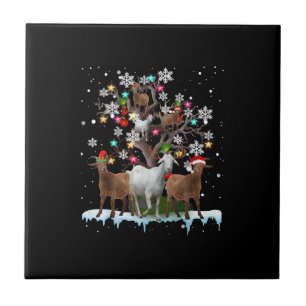 Azulejo Navidades van al árbol de Santa Goat Lover