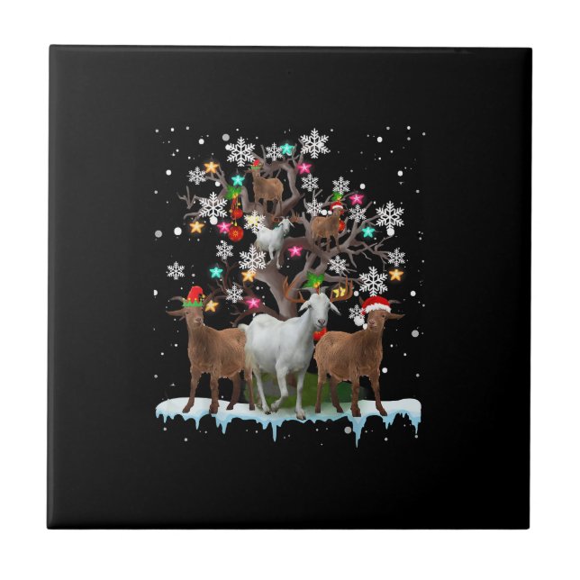 Azulejo Navidades van al árbol de Santa Goat Lover (Frente)