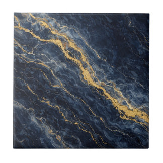 Azulejo Navy Blue & Gold Natural Marble – Luxury