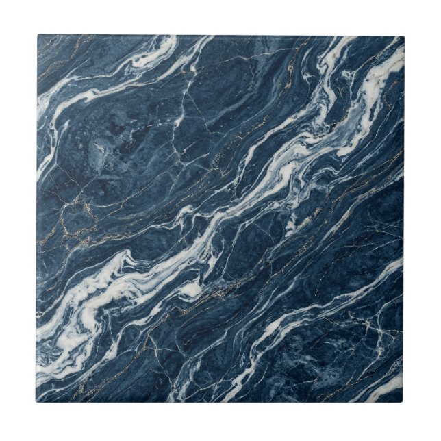 Azulejo Navy Marble Bold Contemporary Design Look (Frente)