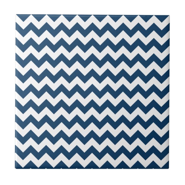 Azulejo Navy Zigzag, Navy Chevron, patrón geométrico (Frente)