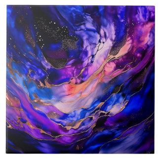 Azulejo Nebulosa del espacio púrpura en tinta de alcohol