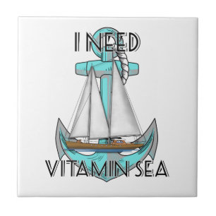 Azulejo Necesito Vitamina Mar Náutica