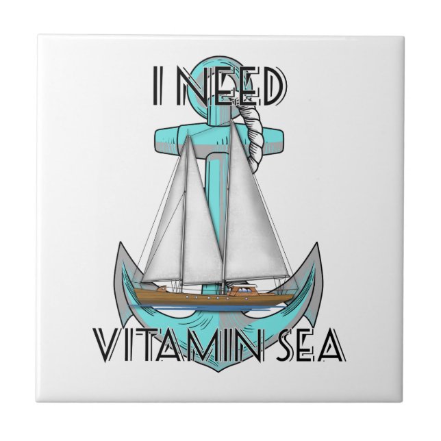 Azulejo Necesito Vitamina Mar Náutica (Frente)
