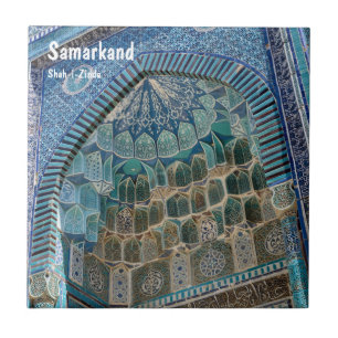 Azulejo Necrópolis de Shah-i-Zinda en Samarkan, Uzbekistán