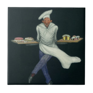 Azulejo Negocio de Comida Antigüa, Panadero con Postres de