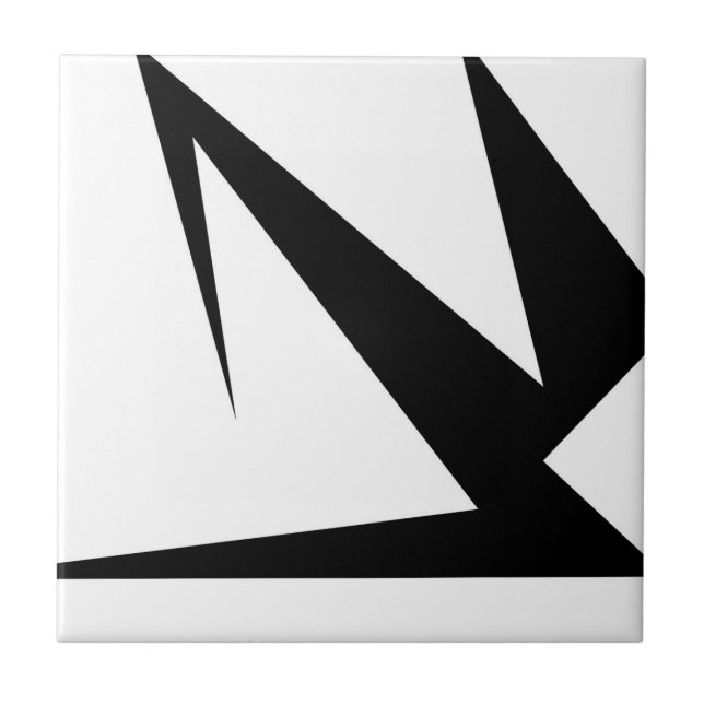 Azulejo Negrita Resumen Arte Blanco Negro (Frente)