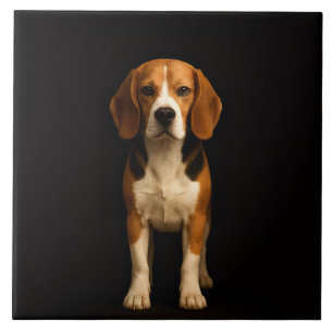 Azulejo Negro 4 Luxe con Beagle Amable