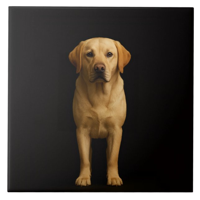 Azulejo Negro 4 Luxe con Labrador Minimalista (Frente)