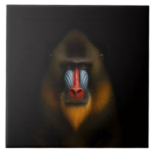 Azulejo Negro 4 Luxe con Mandril Mono Exótico