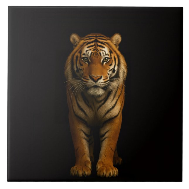 Azulejo Negro 4 Luxe con Noble Tiger (Frente)