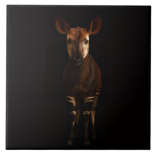 Azulejo Negro 4 Luxe con Okapi del Bosque