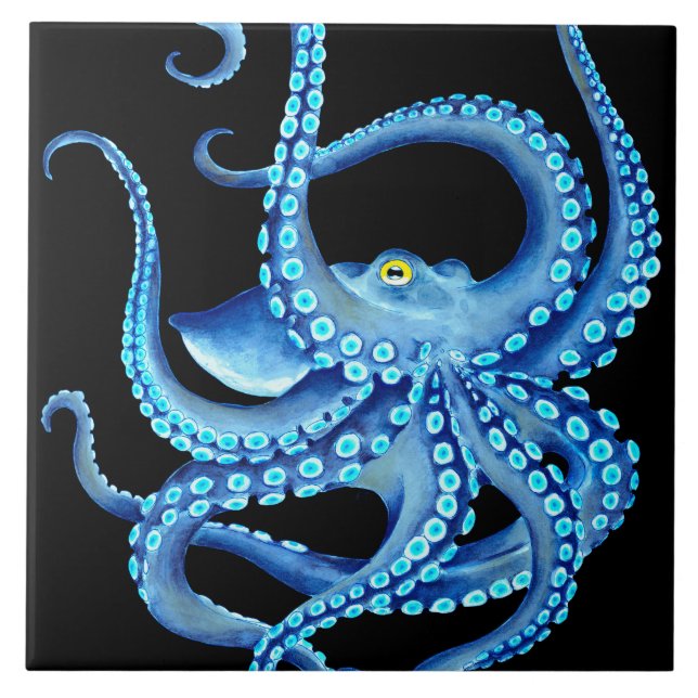 Azulejo Negro azul del pulpo (Frente)