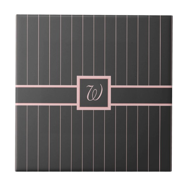 Azulejo negro con rayas rosadas (Frente)