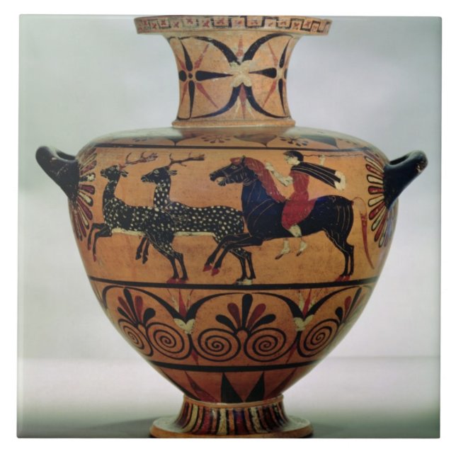 Azulejo Negro-figura Etrusco-Jónica hydria que representa (Frente)