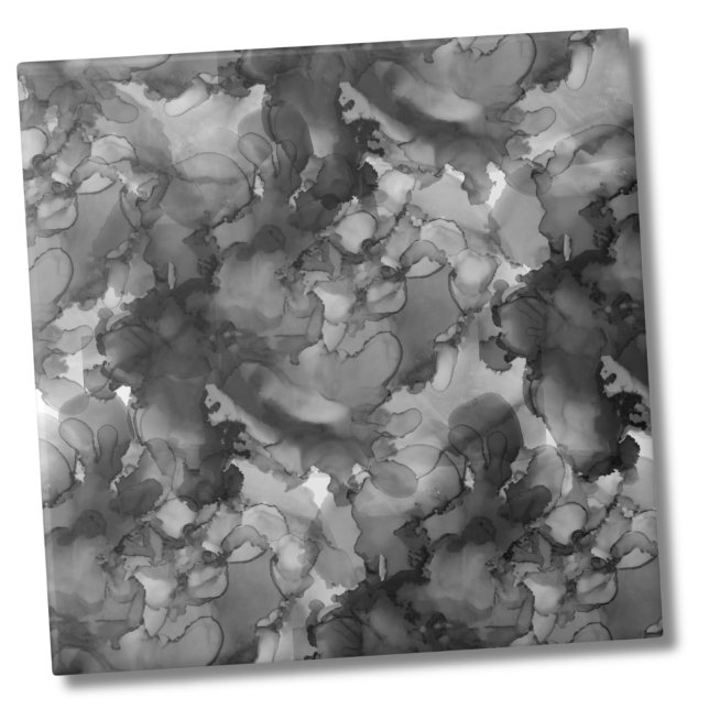 Azulejo Negro gris simple y elegante (Cute Modern Minimal Elegant Gray Black Watercolor Ceramic Tile)