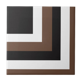 Azulejo Negro Jet Blanco Castaño Marrón Bauhaus en forma d