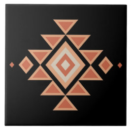 Azulejo Negro Nativo del Suroeste y Naranja Desierto