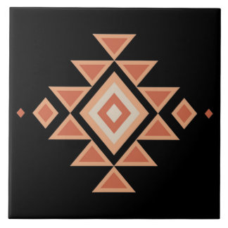 Azulejo Negro Nativo del Suroeste y Naranja Desierto